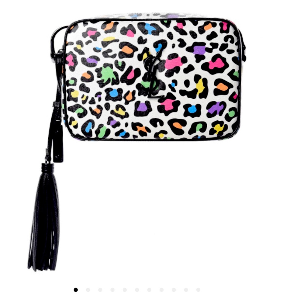 ISO YSL Saint Laurent white cheetah multicolor bag
